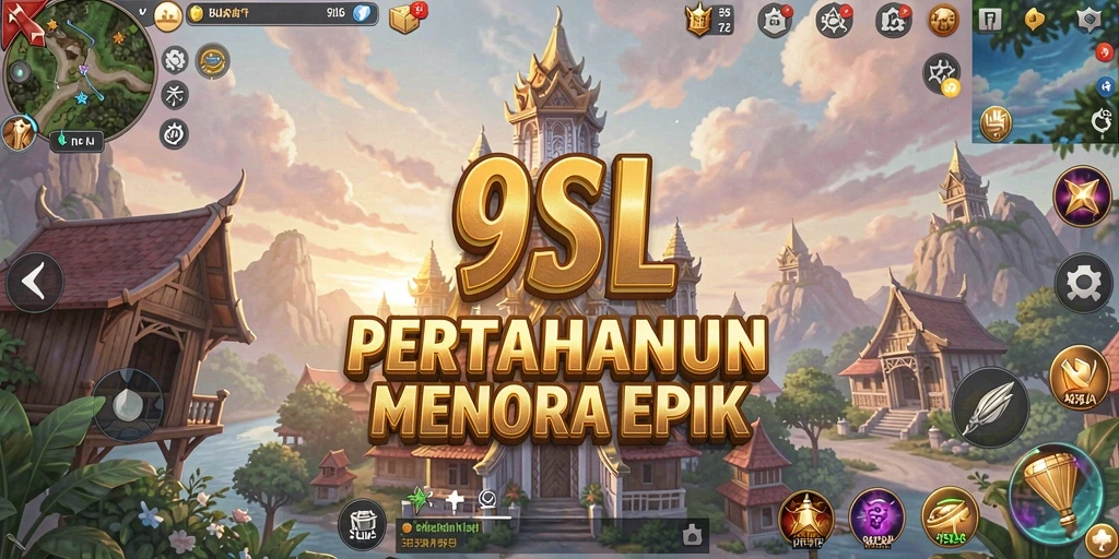 Screenshot gameplay menampilkan pertahanan menara yang strategis dan dinamis.