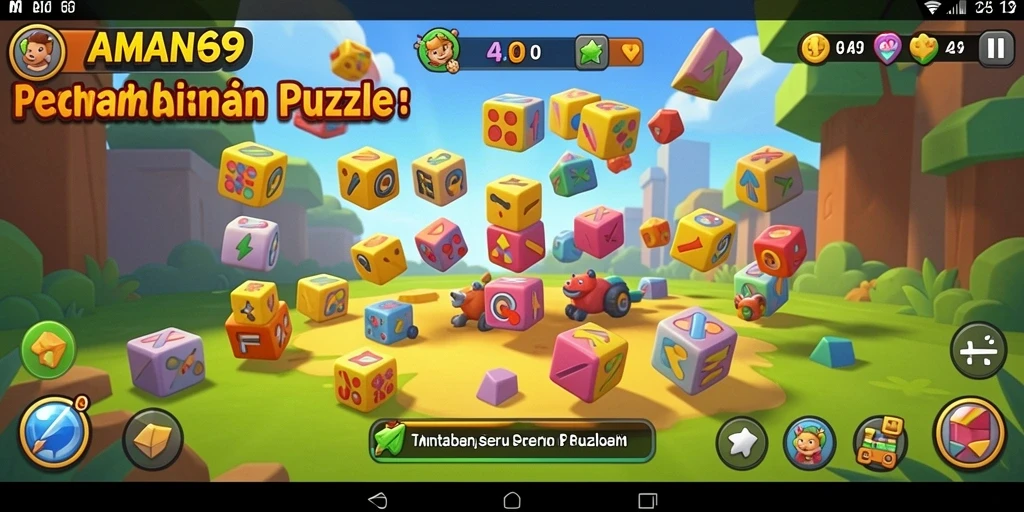 Tampilan gameplay yang menarik dalam permainan Puzzle AMAN69.