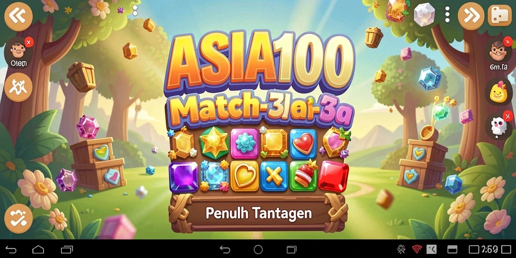 Screenshot menunjukkan gameplay seru dan penuh warna dari ASIA100.
