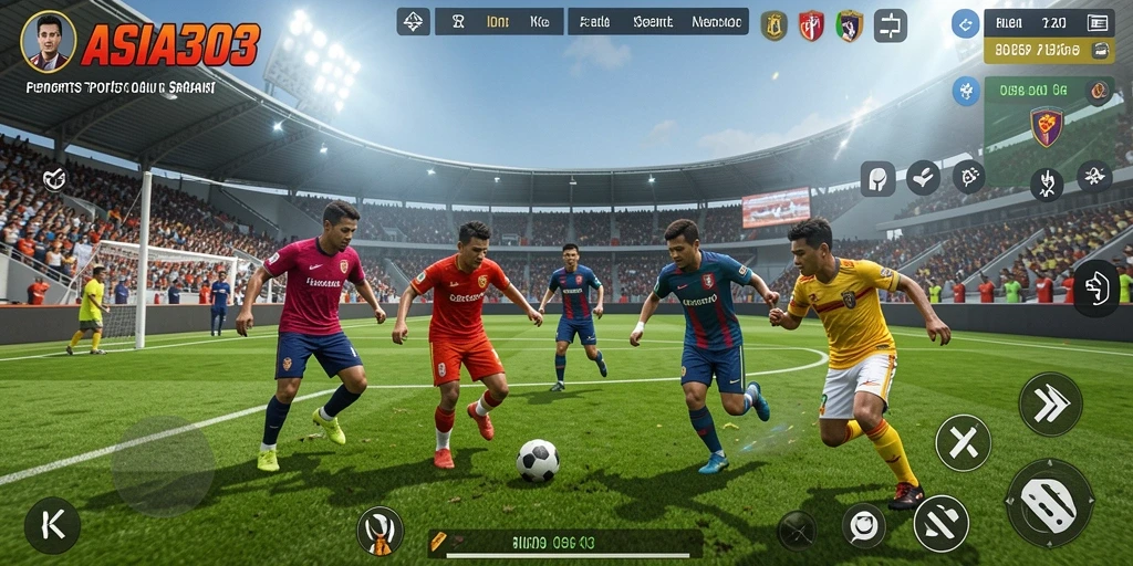 Tampilan utama gameplay ASIA303 menampilkan aksi penuh energi dari pertandingan olahraga.