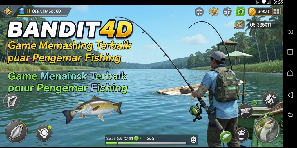 Screenshot utama BANDIT4D menampilkan aksi memancing yang mendebarkan dan menarik.