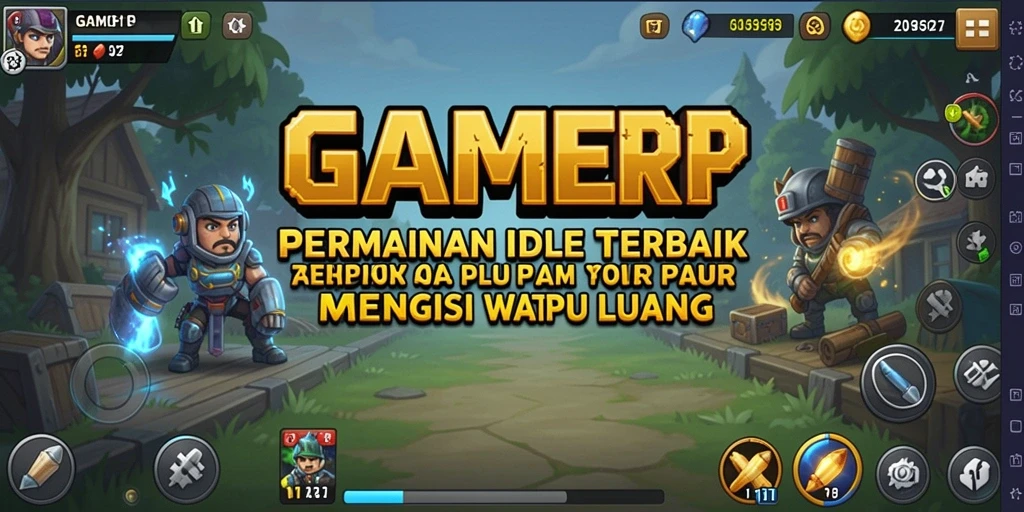 Tampilan gameplay GAMERP dengan karakter lucu dan dunia yang penuh warna.