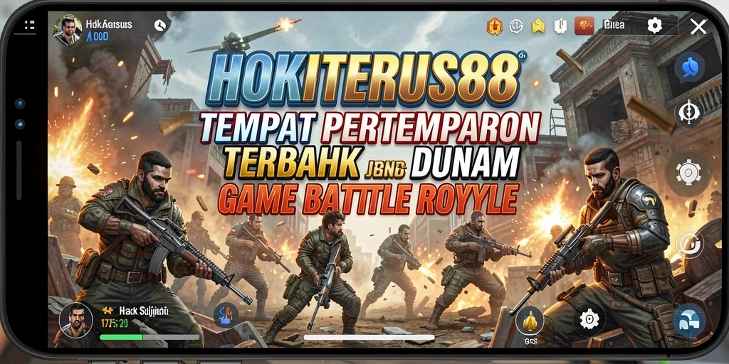 Screenshot HOKITERUS88 menampilkan pengalaman bermain Battle Royale yang mendebarkan.