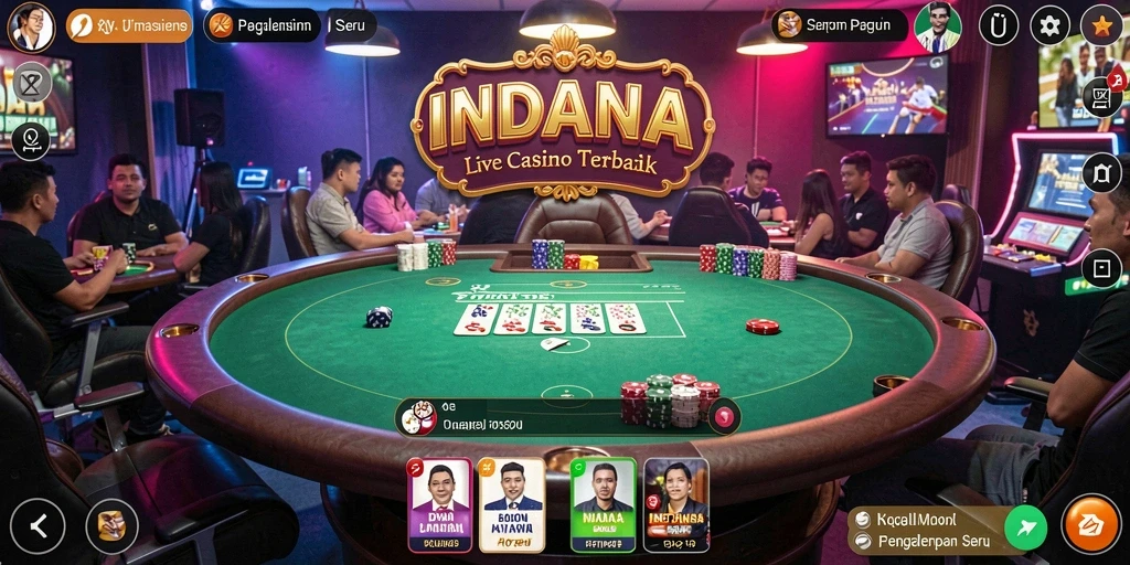 Tampilan gameplay INDAAA yang mendebarkan dalam permainan Live Casino.