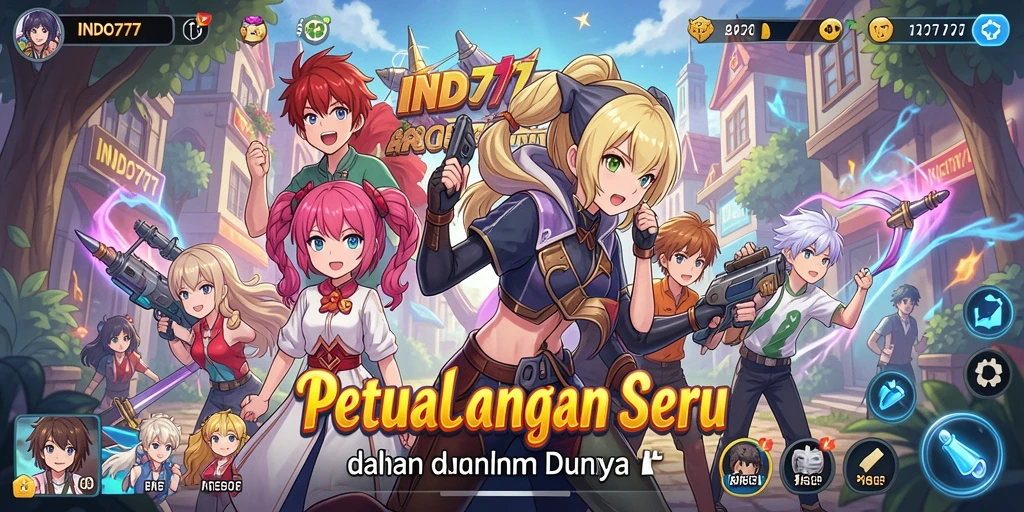 Tampilan aksi seru dalam gameplay Anime INDO777.