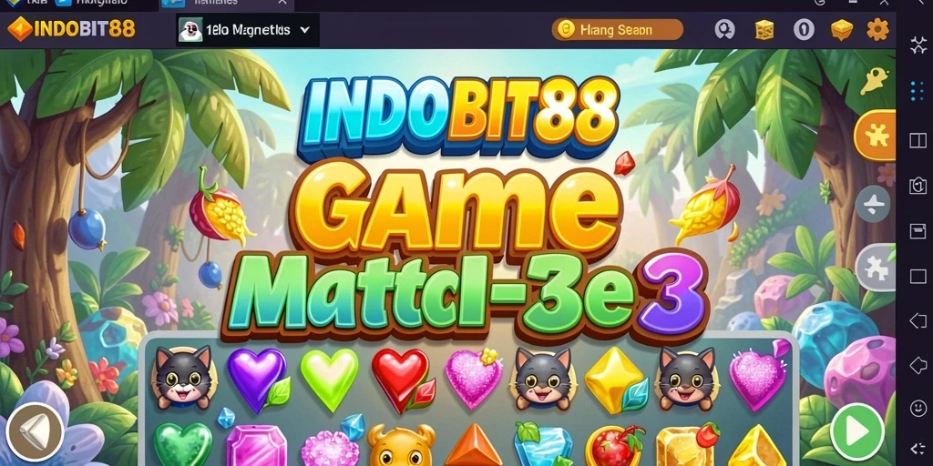 Screenshot gameplay INDOBIT88 dengan objek berwarna-warni yang menyenangkan.