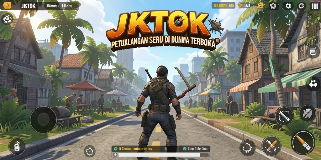 Tangkapan layar menunjukkan petualangan seru di dunia terbuka JKTOK.