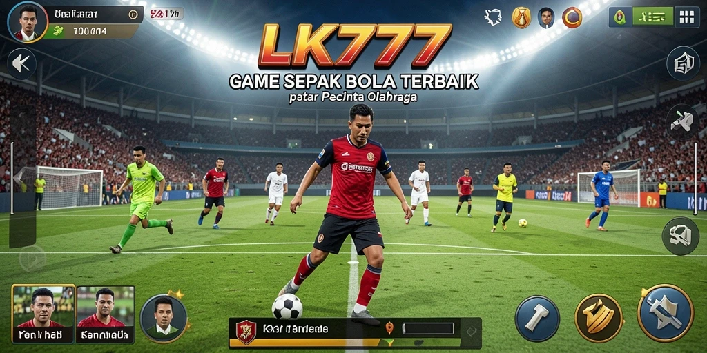 Tampilan gameplay seru di LK777 dengan suasana stadion yang hidup.