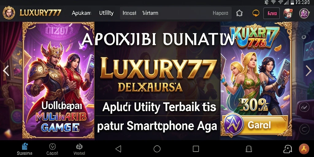Tampilan antarmuka aplikasi LUXURY777 yang modern dan fungsional.