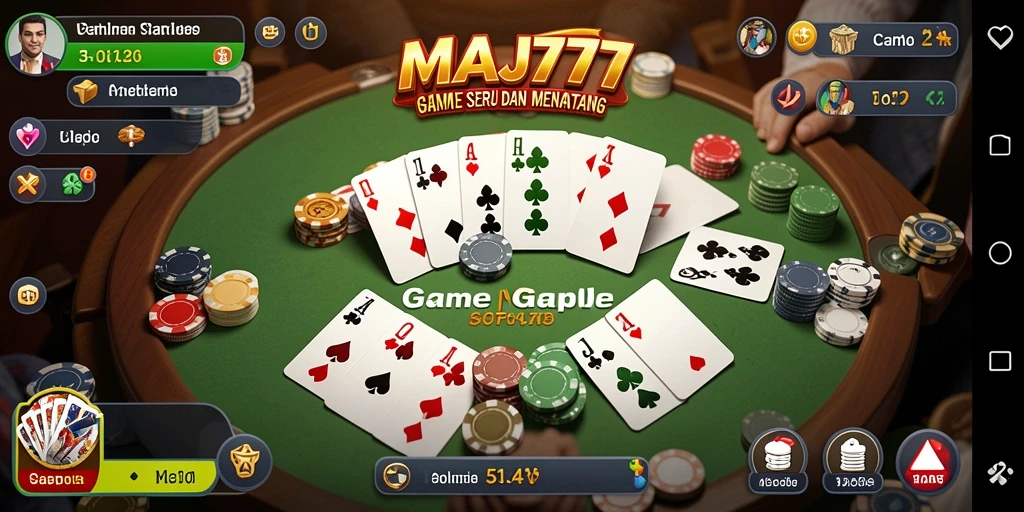 Tampilan gameplay Gaple yang seru dan menantang di MAJ777.