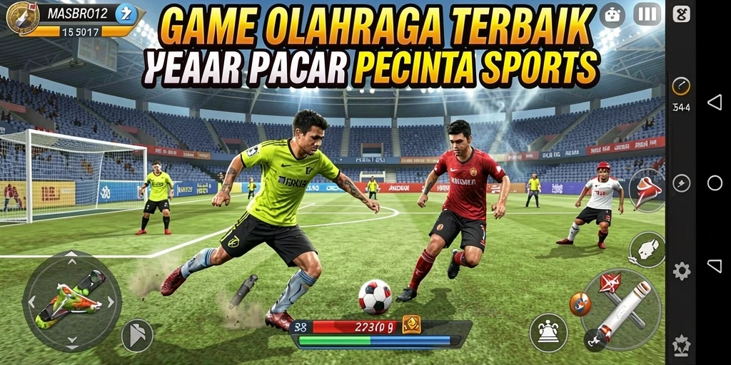 Screenshot gameplay MASBRO12 menampilkan aksi seru dalam berbagai cabang olahraga.