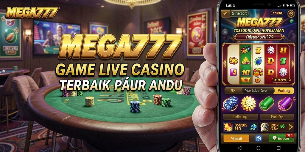 Screenshot gameplay MEGA777 menampilkan dealer langsung dan pengalaman bermain yang menyenangkan.