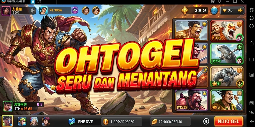 Gameplay OHTOGEL menampilkan aksi pertarungan yang seru dan mendebarkan.