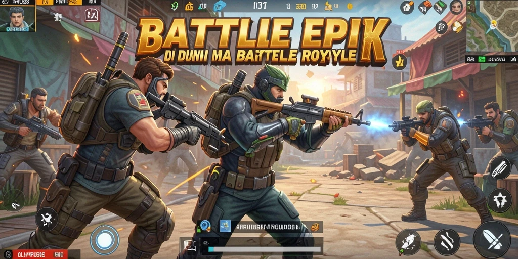 Screenshot OLYMPUS88 menunjukkan aksi pertarungan seru di pulau yang luas.