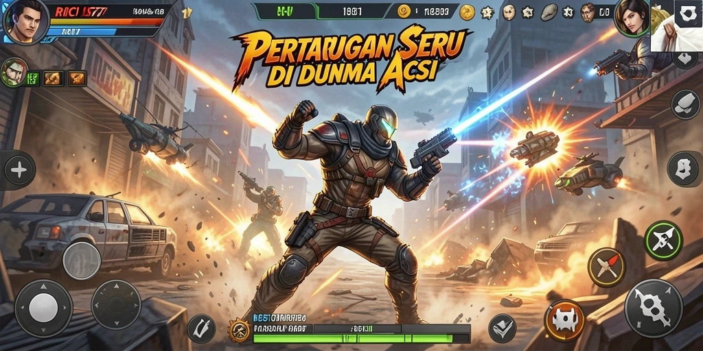 Tampilan aksi seru dalam gameplay RICIS77 yang mendebarkan.