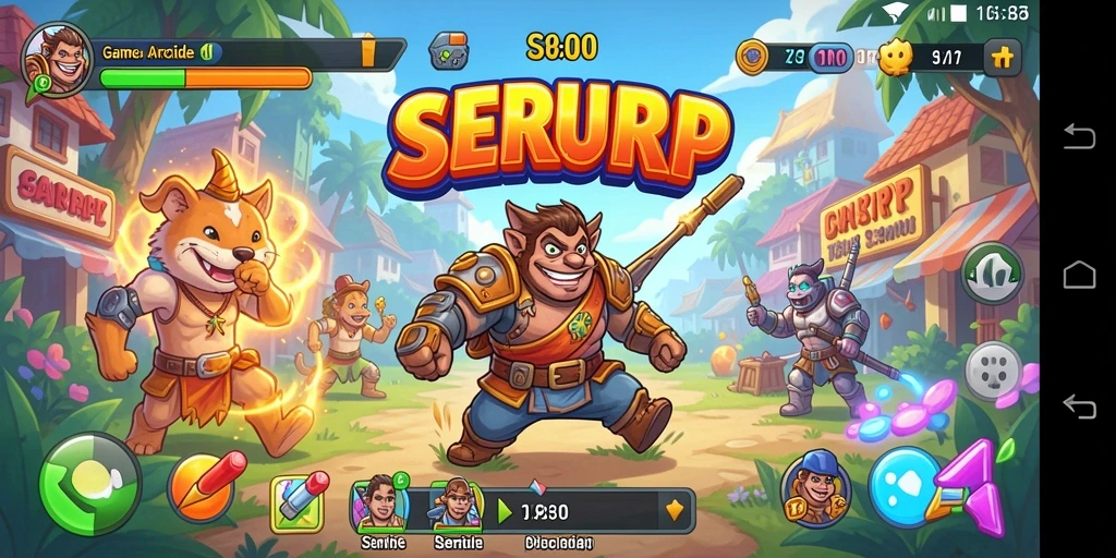 Screenshot menunjukkan aksi seru gameplay Arcade SERURP.