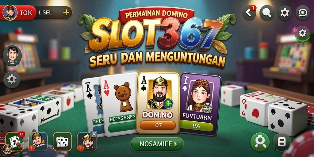 Screenshot utama SLOT367 menampilkan aksi seru permainan Domino.