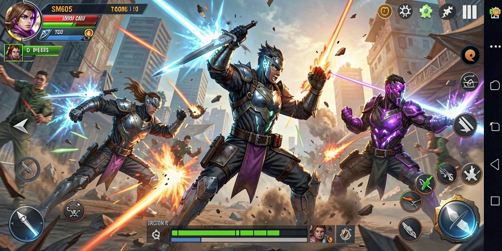 Tampilan aksi seru gameplay SM605 dengan grafis menawan.