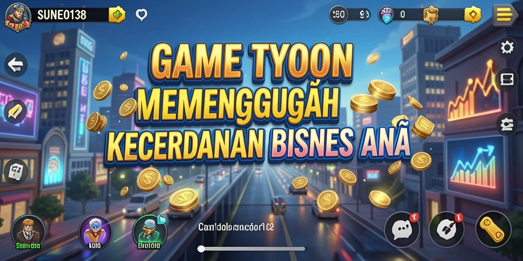 Tampilan gameplay SUNEO138 yang menarik saat mengelola bisnis Tycoon.