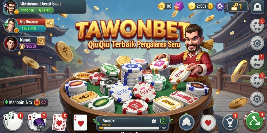 Screenshot gameplay TAWONBET yang menampilkan strategi QiuQiu.