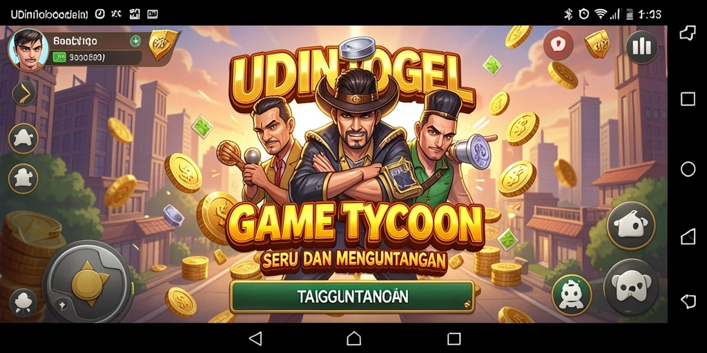 Screenshot gameplay UDINTOGEL yang menampilkan manajemen bisnis yang seru.
