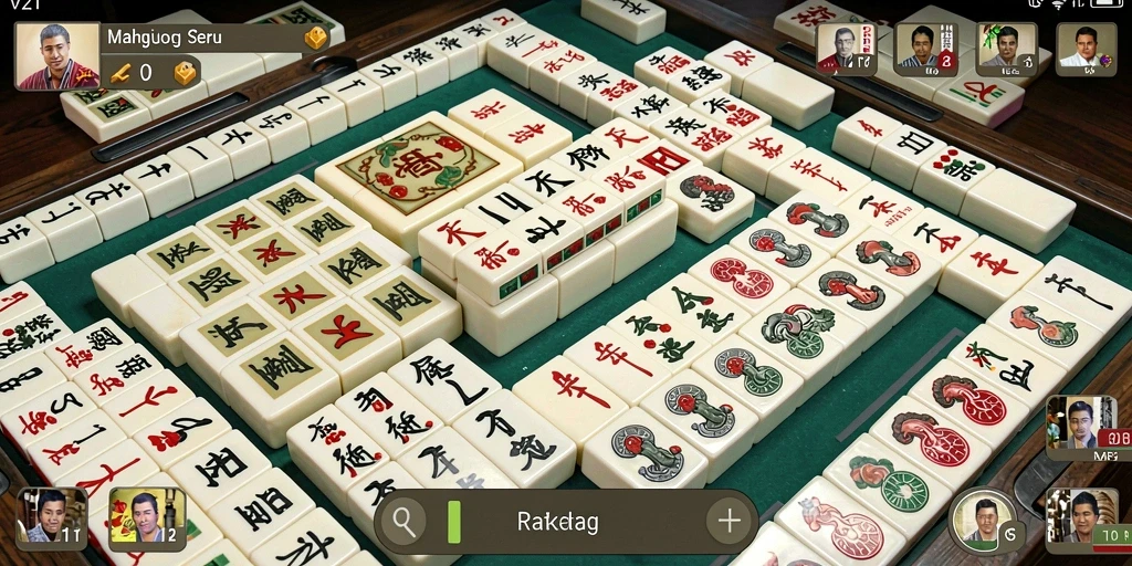 Screenshot V21 menampilkan gameplay Mahjong yang menarik dan menantang.