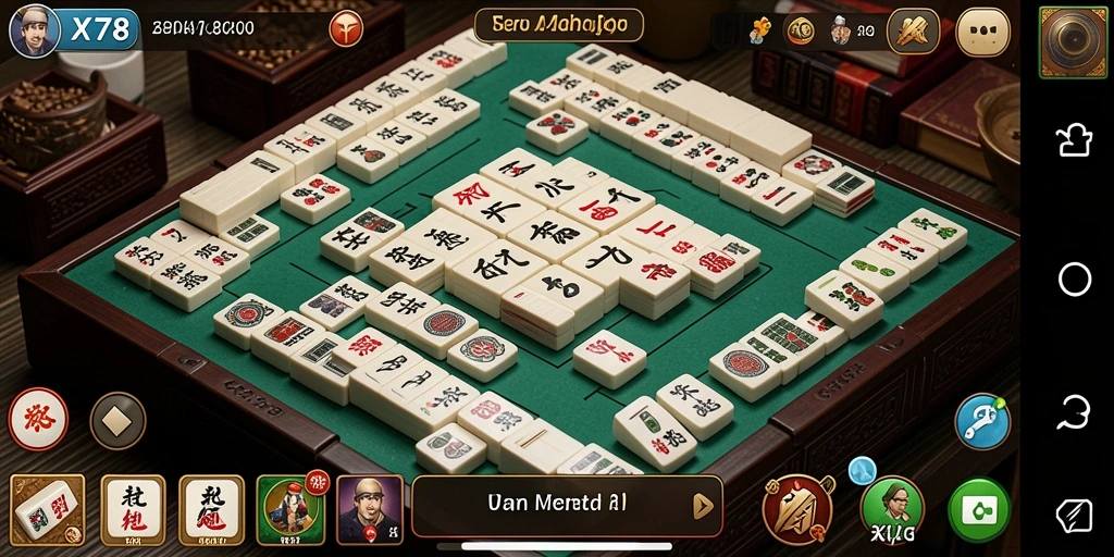 Screenshot gameplay X78 menampilkan pengalaman seru bermain Mahjong.