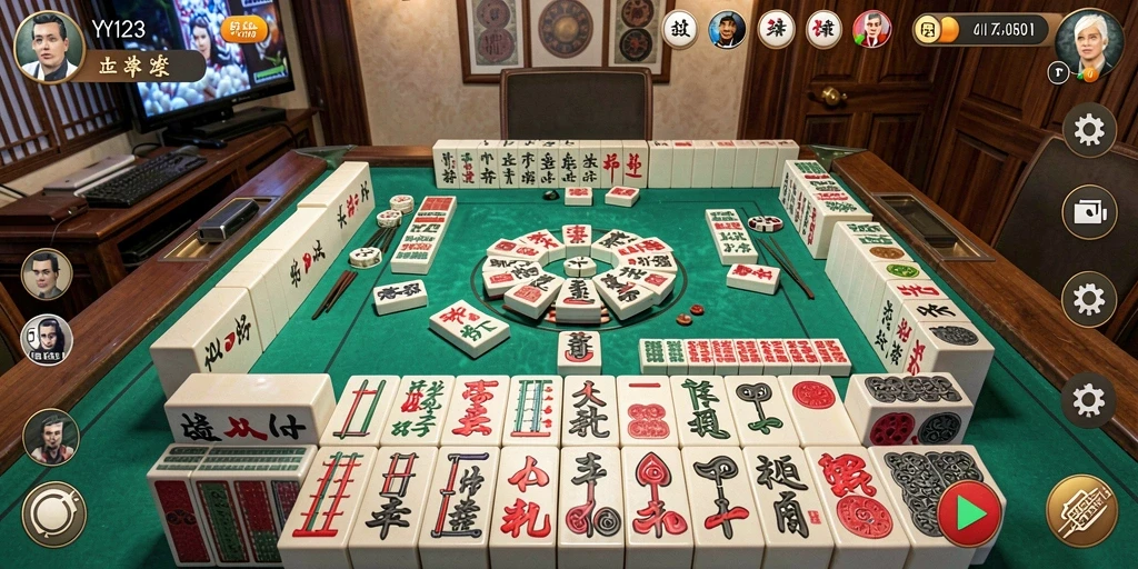 Tampilan menarik dari gameplay Mahjong di YY123.